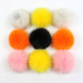 100% Real Fox Fur Pompon DIY Natural Fur Pom Poms Ball for Hats Cap Skullies Fur Pompom Ball For Shoes Bags